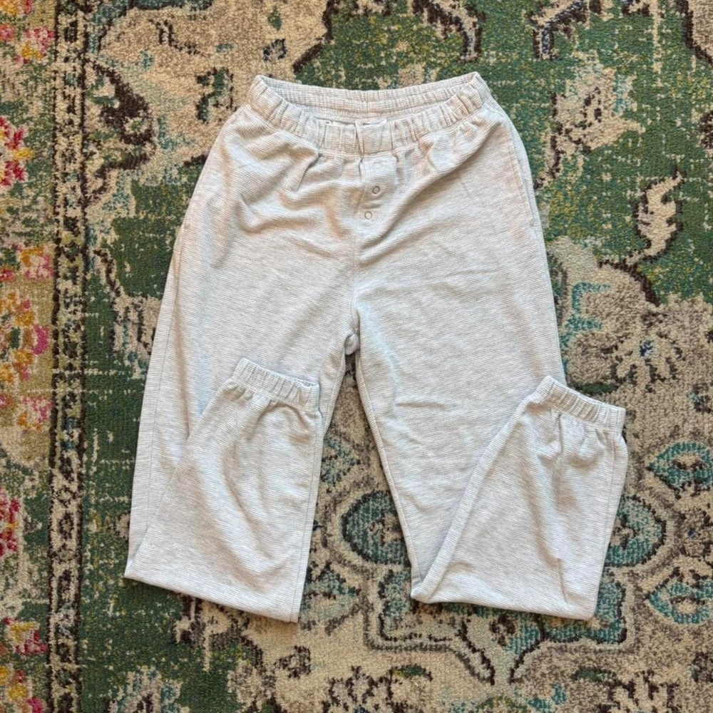 Grey Waffle Knit Women's Garage Joggers